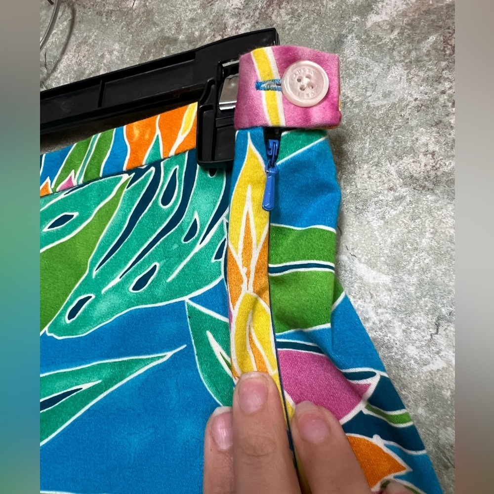 Ralph Lauren Blue and Green Tropical Print Pants - Picture 2 of 4